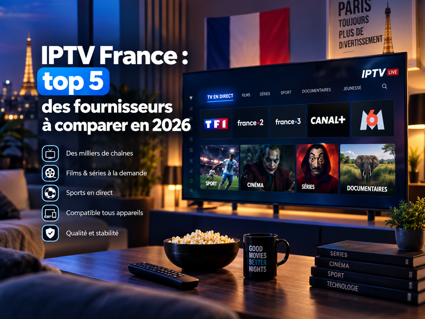 IPTV France : top 5 des fournisseurs à comparer en 2026