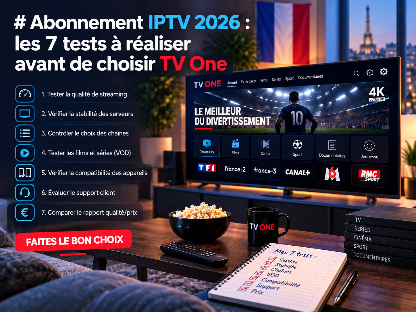Abonnement IPTV 2026 : les 7 tests à réaliser avant de choisir
